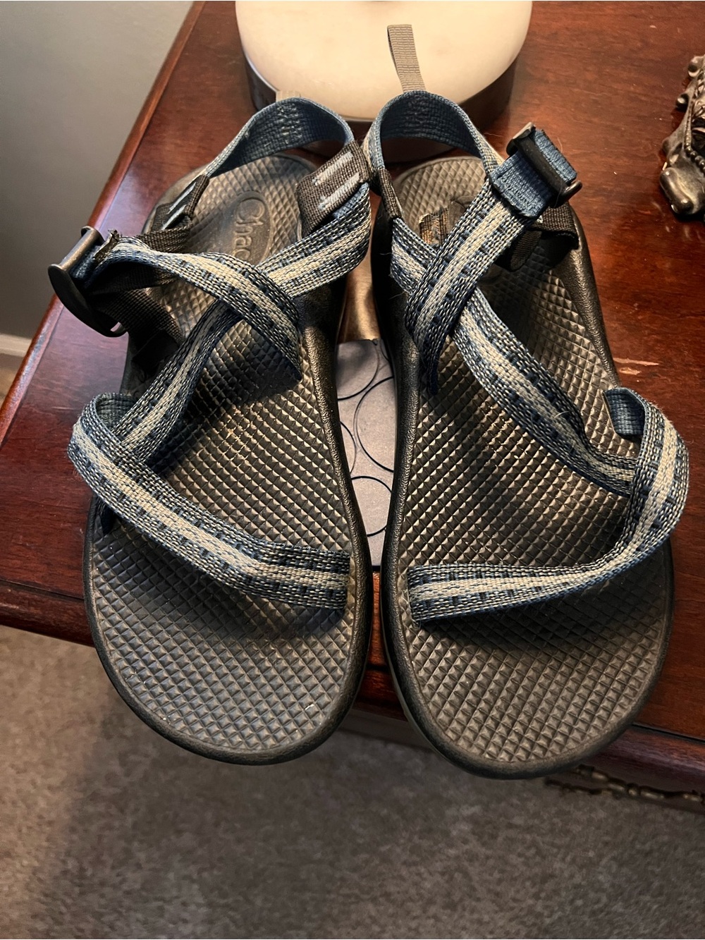 Chaco Strapped Outdoor Sandals in Black and Blue